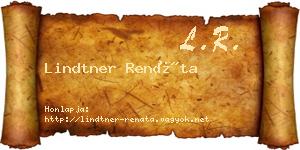Lindtner Renáta névjegykártya